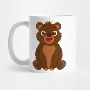 Cheerful Cartoon Bear in Flat Style Mug